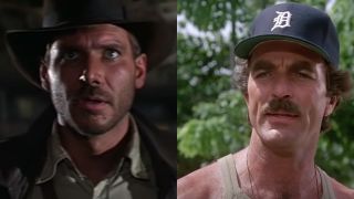 Harrison Ford on the left, Tom Selleck on the right