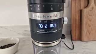 The LED panel on the KitchenAid Coffee Grinder