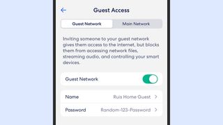 Eero app showing guest Wi-Fi