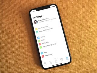 WhatsApp profile on iPhone X