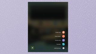 Screenshot on Samsung Galaxy Z Fold3 showing the S Pen quick menu
