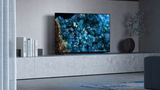 Sony Bravia A80L OLED TV in a living room space.