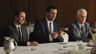 (L to R) Jon hamm, john slattery and vincent kartheiser in Mad Men season 7