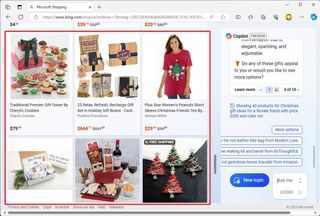 Microsoft Shopping Copilot results