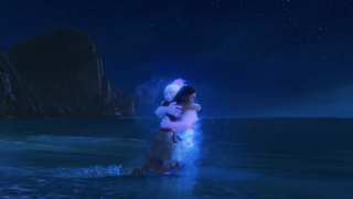 Moana hugging her grandma in Moana 2