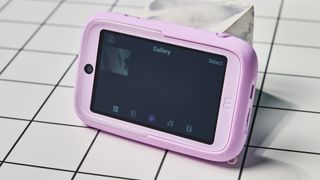 A pink myFirst Camera 50 smartphone camera for 5-12-year-olds