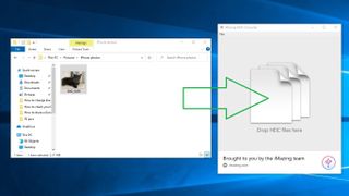 How to convert HEIC files to JPEG step 3: Drag and drop HEIC files into converter window