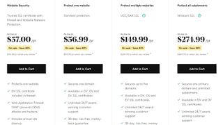 GoDaddy's security plans compared