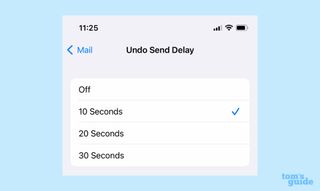 Adjust undo send delay time in iOS 16 mail