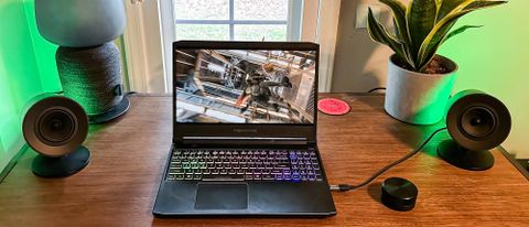 Razer Nommo V2 Pro sitting on desk