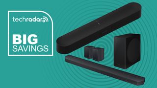 Sonos and Samsung soundbars with a sign saying Big Savings