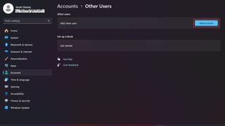 adding new user account in windows 11