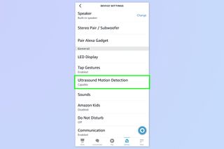A screenshot showing how to set up Amazon Echo motion detection