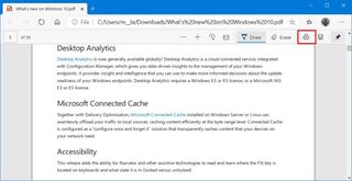 Microsoft Edge PDF print button