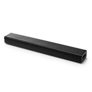 A black Hisense HS214 soundbar on a white background.