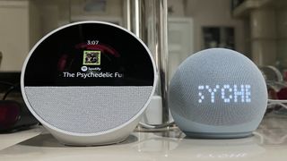 Echo spot and Dot displaying song title