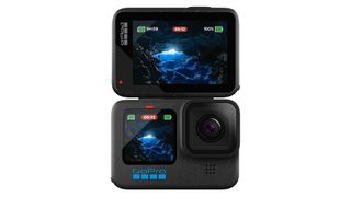 GoPro Hero 12 Black camera on white background, edited to be the Hero 13 Black