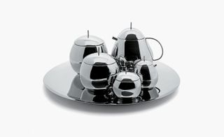 Collaborations with Alessi range from a wristwatch to tabletop and serving accessories, pictured