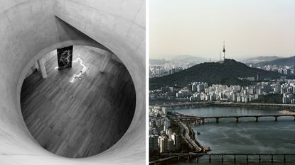 Seoul, best city in the Wallpaper* Design Awards 2024. View of Songeun art space (left) and city view (right)