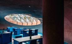 An indoor image of the hotel's dome shaped restaurant 