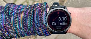 a photo of the garmin fenix 7 after a run 