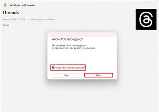 Allow ADB debugging