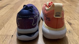 a photo of the Asics Gel Nimbus 24 vs the Asics Gel Nimbus 25