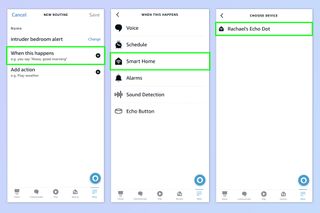 A screenshot showing how to set up Amazon Echo motion detection