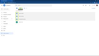 Screenshot showing Google Contacts' "other contacts" folder with multiple contacts selected