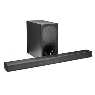 A black Sony HT-G700 soundbar and subwoofer on a white background.