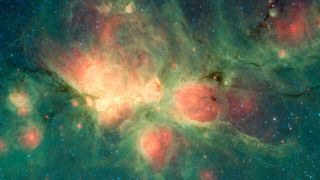 NASA's Spitzer Space Telescope captured this view of the Cat's Paw Nebula within the Milky Way.