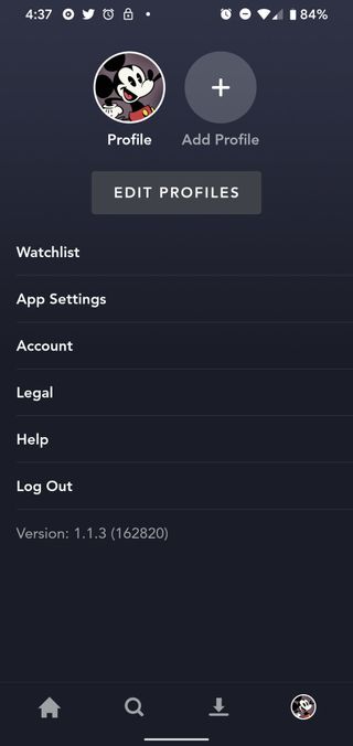 Tap App Settings