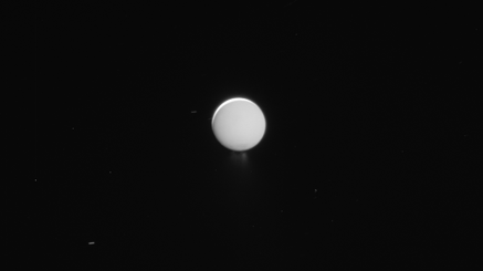 A sequence of images of Saturn's moon Enceladus taken by the Cassini mission.