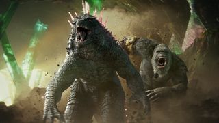 Godzilla and King Kong running next to one another in &quot;Godzilla x Kong: The New Empire&quot;