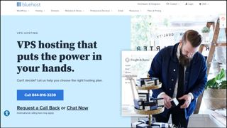 VPS hosting homepage on Bluehost