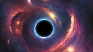 An artist's rendering of a black hole