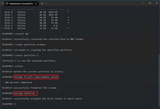 DiskPart format drive