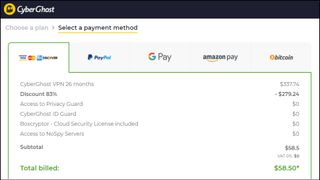 CyberGhost Payment Page