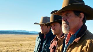 Tom Pelphrey, Lewis Pullman and Josh Brolin in Outer Range