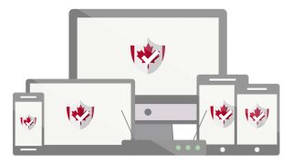 A range of devices with a Canada VPN active