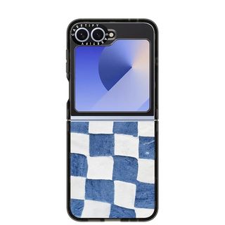 Casetify Impact for Galaxy z Flip 6 with blue checker board design