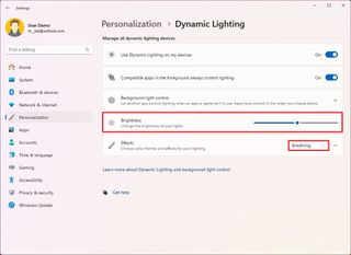 Control Dynamic Lighting brightness