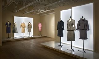 Cristóbal Balenciaga: Master of Tailoring installation shots at SCAD FASH Museum