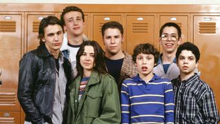 The cast of Freaks and Geeks including LINDA CARDELLINI; JAMES FRANCO; SAMM LEVINE; SETH ROGEN; MARTIN STARR; JASON SEGEL; JOHN FRANCIS DALEY