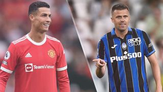 Cristiano Ronaldo of Manchester United and Josip Ilicic of Atalanta