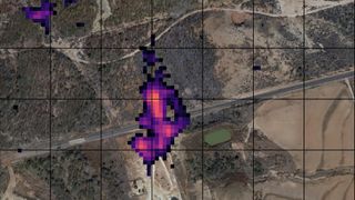 A methane leak detected by satellites of U.S. startup Orbital Sidekick.