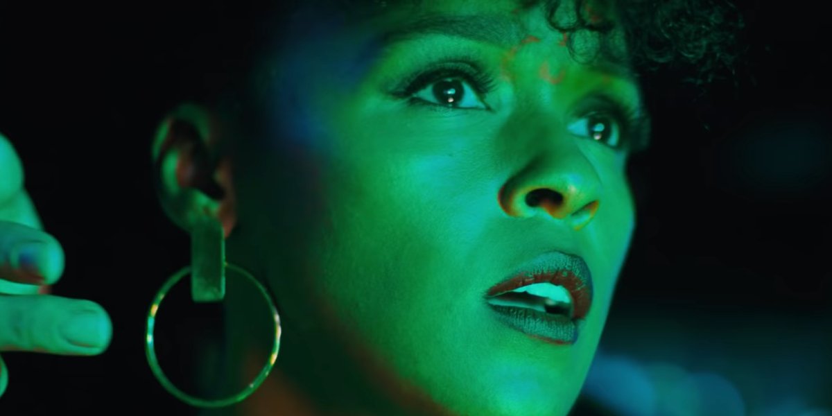 Antebellum Janelle Monae confused in green light