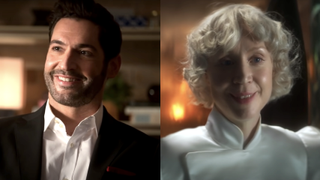 tom ellis as lucifer on lucifer and gwendoline christie as lucifer on the sandman