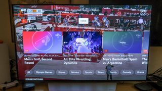 The YouTube TV app on a TV