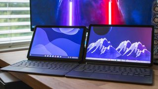 Lenovo Chromebook Duet 3 vs Chromebook Duet on desk